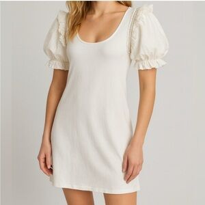 Sundays Coconut Milk Puff Sleeve Veda Mini Dress